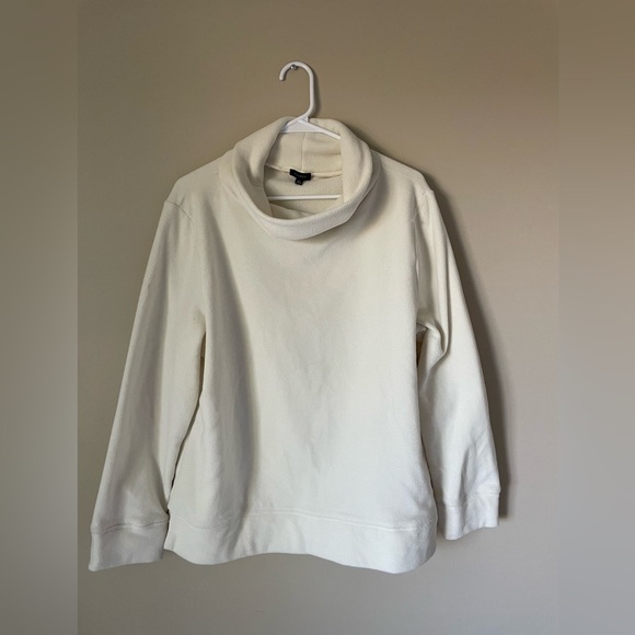 NWOT Talbots Ivory Microfleece Funnel Neck Fleece Pullover Top size XL - Picture 2 of 8